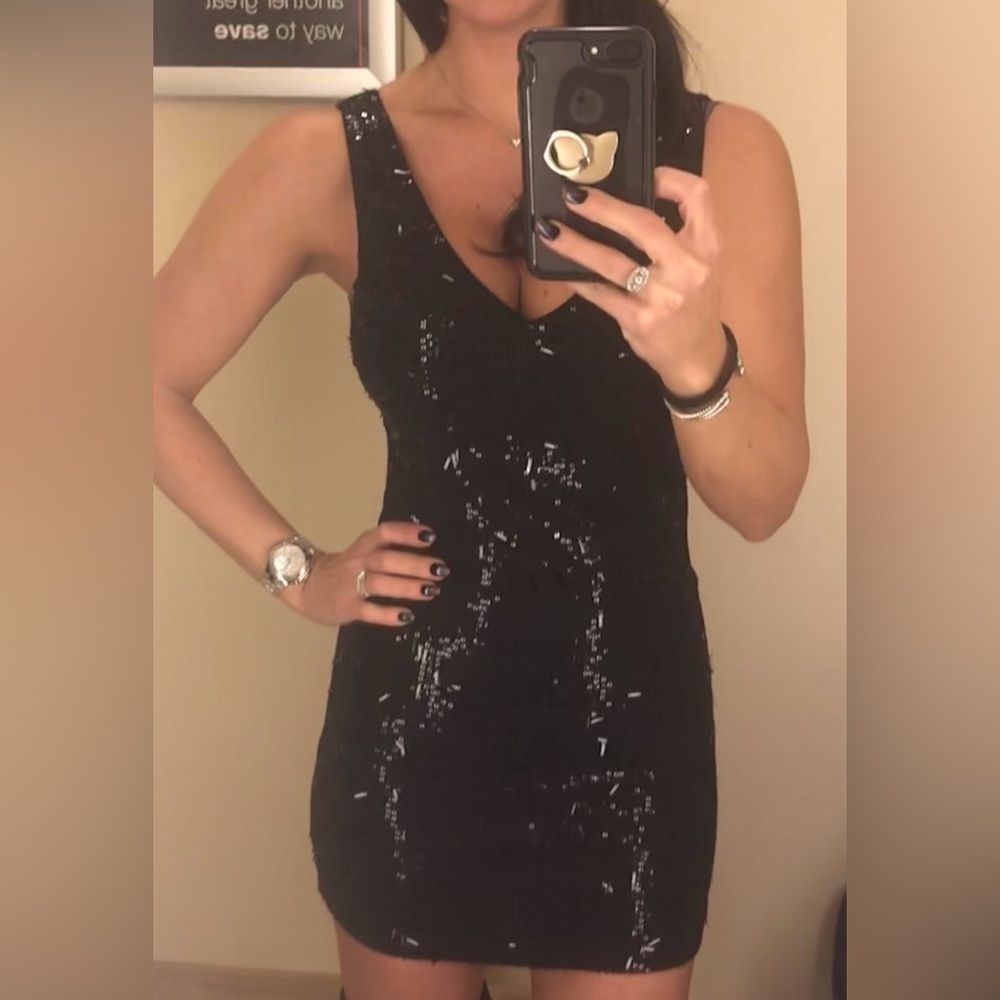 MLV (Madison La Vie) Black Sequin Dress NWT Size Small - Picture 7 of 7